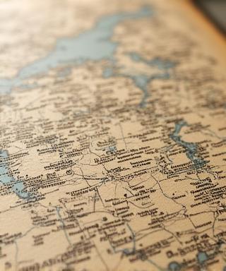 Hand-drawn manuscript map from a rare traveler's journal